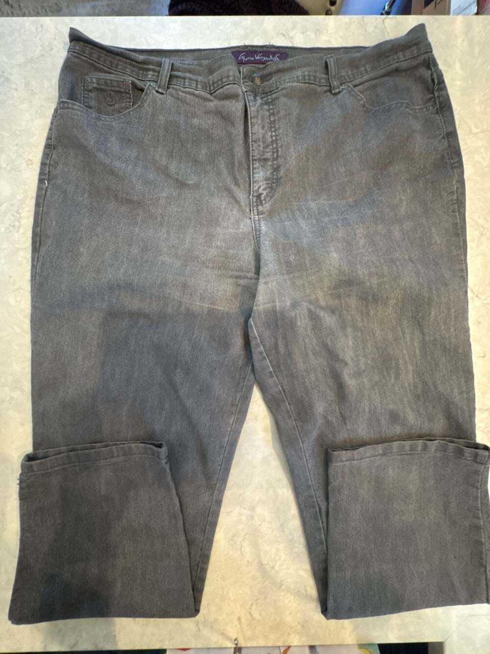 Gloria Vanderbilt Women's Gray Stretch Jeans Size 20W Average